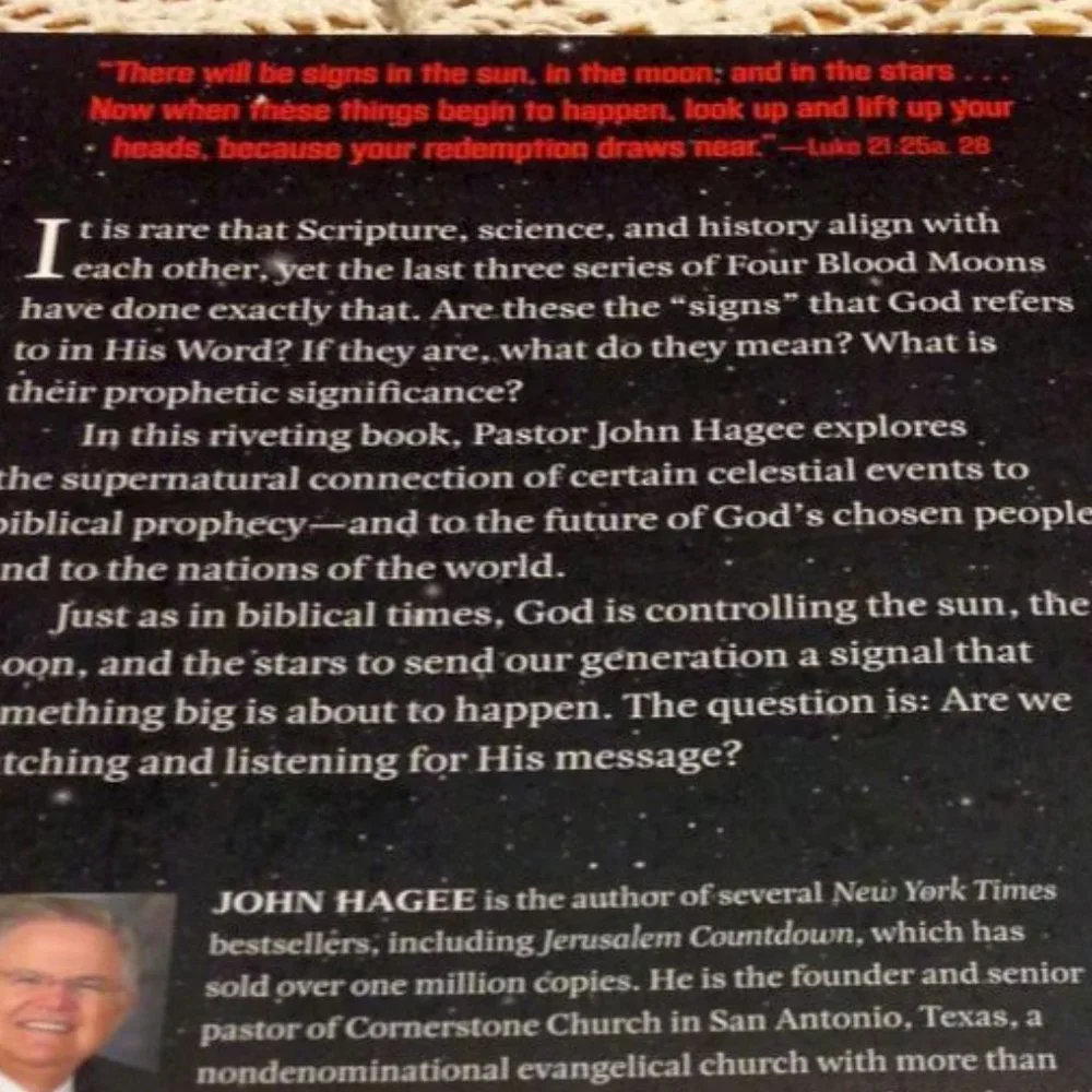 Book Sale! 3 for $10! Christian Prophecy - Four Blood Moons, John Hagee
